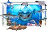 AY9262 Three Dimensional Seaworld Wall Sticker Creative Shark Stickers Removable Room Wall Decoration Sticker - Image 5