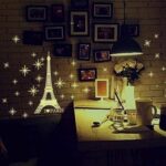 Night Lighting Eiffel Tower Vinyl Wall Decal PVC Home Sticker House Paper Painting Decoration Wallpaper Living Room Bedroom Kitchen Art Picture DIY Murals Kids Nursery Baby Decor