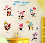 BIBITIME Kindergarten Classroom Nursery Cartoon Saying Quotes Happy Penguin Wall Decals Stickers Bedroom Kids Room Decor,DIY size 40x60 xh1059 - Image 2