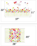 DNVEN 37 inches x 11 inches Love You Hearts Balloon Baseboard Stripe Window Glass Wall Decals Stickers Murals Removable Bedroom Nursery Kindergarten Children's Hospital size 50x70 sk7098 - Image 3