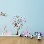 Cartoon Animals Large Wall Stickers For Children's Room Decoration DIY Removable Wall Paper For Kindergarten Kids' Room Home Decor  size 60x90 df5099 - Image 3