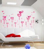Love Pink Bird Wall Stickers AY9116 Aesthetic Children's Bedroom Wall Stickers - Image 3