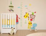 GE Hot Wall Decal Jungle Friends Monkey Giraffe Height Chart Sticker - Image 5