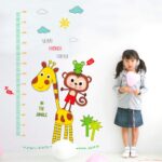 GE Hot Wall Decal Jungle Friends Monkey Giraffe Height Chart Sticker - Image 3