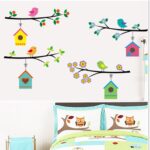Country Style Birds Stand On The Tree Branch Wall Sticker Ay7226