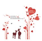 Asmi Collection Wall Stickers Pink Tree with Pretty Heart and Deer size 6x90  AY883 - Image 2