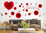 Ay9181 Red Roses Nature Wall Sticker - Image 2