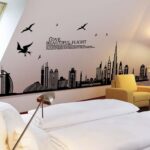 Dubai Buildings Wall Sticker Black Architectural Wall Paper PVC Removeable Wall Art Decor – Online Shopping Pakistan, Nail Art in Pakistan, Wall Stickers - Image 3
