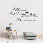 Live Love Laugh - Wall Sticker Art Mural Quote Lettering Living Room Decal (Brown, X Large) - Image 5