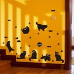 Cartoon Lovely Black Cat Silhouette Wall Sticker Home Decor Kids Room Stairway Corridor Decoration Mural Combination Stickers - Image 4