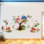 Xh9272Fairy Garden Wall Stickers Tree Mushroom House Wall Decals Mural for Girls Bedroom Nursery Living Room - Image 2