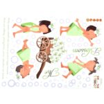 Generic PVC Girls Flower Trolley Pattern Room Wall Sticker Decal Mural size 70x50cm mj7025 - Image 3