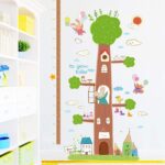 Kids Room Wall Sticker Pencil Tree Animal Measurement Height Stickers Children's Room Bedroom Cartoon Height Height Stickers Kindergarten Classroom-Photo Color_Oversized size 60x90 sk2003ab