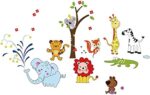StickieArt Jungle Toons Animal Wall Stickers, Home Decoration DIY Removable Decals for Kids Nursery Bedroom Living Room - Image 4