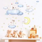 Rabbit sitting on clouds wall decal am9168 - Image 4