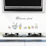 Kitchen Delicious Food Oil Proof Sticker High Temperature Cooktop Tile Wall Decoration Sticker size 60x90 nc036