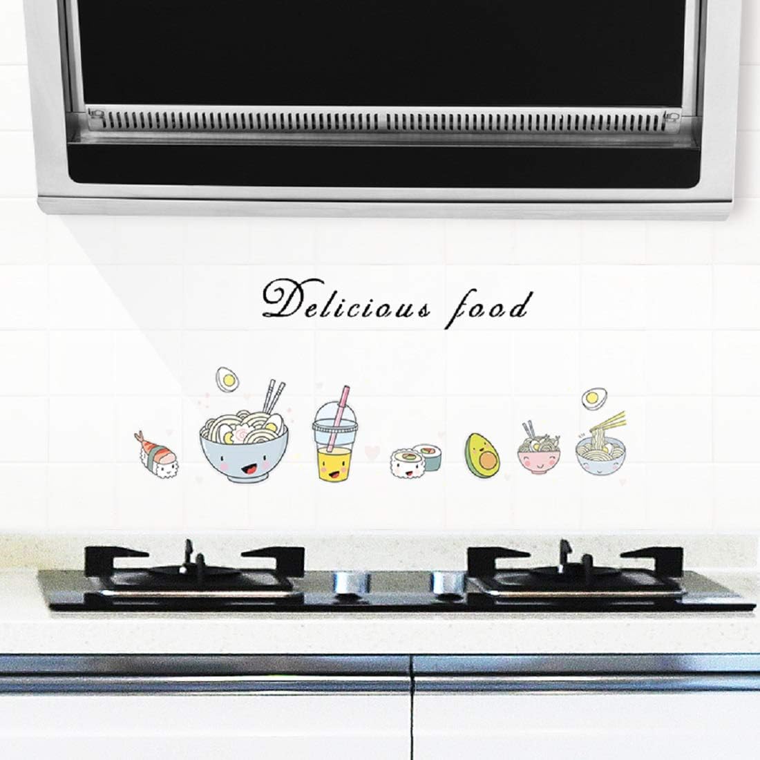 61Fz86vtHML._SL1100 Kitchen Delicious Food Oil Proof Sticker High Temperature Cooktop Tile Wall Decoration Sticker size 60x90 nc036 - Image 1