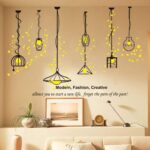 Yellow Black Classic Lamp Wall Sticker Self-Adhesive DIY Wall Murals Home Decor Art size 50x70 xh3943c