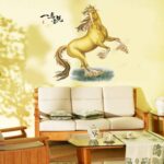 Golden horse living room bedroom home decoration wall stickers Ay9263 - Image 3