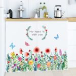 JAAMSO ROYALS Colourful Blooming Flower with Coloured Butterfly Wall Stickers for Living Room Flowers, Floral Wall Stickers, Flower Sticker, Nature Wall Stickers (90 CM X 60 CM) - Image 6