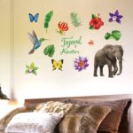 Tropical Rain Forest Wall Floor Stickers for Home Bedroom Backdrop Business Decoration Flower Wall Stickers Stitch Wall Decal SK7171  size 50x70