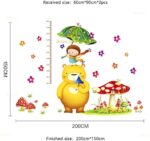 Cartoon Bear Kids Height Wall Stickers for Children Room Lovely Animal Home Decor Beautiful Girl Wall Decoration size 60x90  xy1115 - Image 4