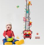 MJ8020 Fire Truck Wall Sticker Removable Height Sticker Cartoon Wall Decals Home Decor for Kids Room - Image 3