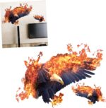 Mikikit Eagle Flame Wall Sticker Removable Mural Decal Eagle Wall Decor for Boys and Girls Bedroom Living Room size 50x70 sk7124 - Image 4