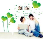 Love Grass Leaf Wall Sticker Green Heart, Photo Frame, Bedroom, Living Room, Wall Decor, Decals size 50x70 ay7176c - Image 3