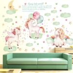 Decorazione Principessa Sognante Unicorno Camera Dei Bambini Ragazza Camera da Letto Adesivi Murali Caldi Sul Comodino size 50x70 sk7163 - Image 5