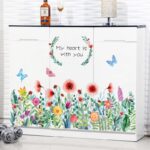 JAAMSO ROYALS Colourful Blooming Flower with Coloured Butterfly Wall Stickers for Living Room Flowers, Floral Wall Stickers, Flower Sticker, Nature Wall Stickers (90 CM X 60 CM) - Image 2