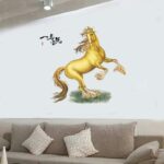 Golden horse living room bedroom home decoration wall stickers Ay9263 - Image 2