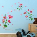 Flipkart SmartBuy 152 cm Wall Stickers Pink Pea Flower for Study Room Self Adhesive Sticker - Image 5