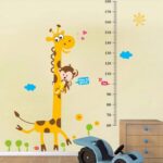 DM690056ELECTROPRIME Growth Height Measure Chart Giraffe Pattern PVC Wall Sticker DIY Wallpaper Decor - Image 2