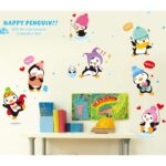 BIBITIME Kindergarten Classroom Nursery Cartoon Saying Quotes Happy Penguin Wall Decals Stickers Bedroom Kids Room Decor,DIY size 40x60 xh1059 - Image 4