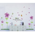 Wall Decal Love Flowers Butterflies English Letters Home Sticker Paper Removable Living Dinning Room Bedroom Art Picture Murals DIY Stick Girls Boys Kids Nursery Baby Decoration size 45x60 ay650b - Image 2