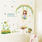 XLs7083 Swing Girl Wall Stickers For Bedroom Living Room Home Decor Pvc Removable - Image 5