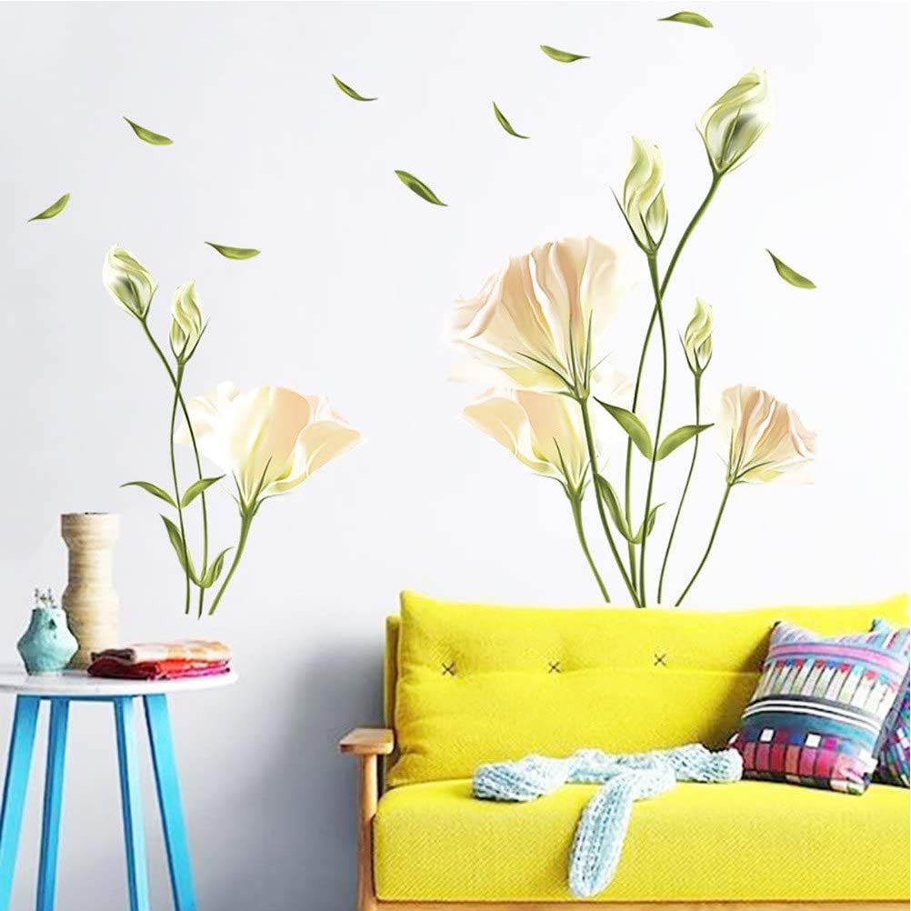 61KIOWRhIvL._SL1002 Large Removable Vinyl Self-adhesive Lily Flower Wall Sticker for Kids Room size 50x70 xls7067 - Image 1