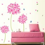 Butterflies Pink Flowers Wall Decal Nursery Baby Room Sticker House Decoration Wallpaper Removable Living Dinning Room Bedroom Kitchen Art Picture Murals DIY Stick size 50x70 xls7027 - Image 3