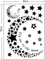 Gadgets Wrap Vinyl Moon and Stars Wall Pattern Moon DIY Star Wall Sticker size 50x70 xy6031 - Image 6