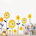 Cartoon sun flower wall Sticker Xh9292 - Image 5