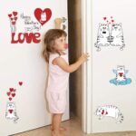 Cute Cartoon Cat Wall Stickers Cupboard Room Glass Windows Decals SK5002 - Image 6