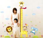 Cartoon Animals Growth Chart Wall Stickers Height Measurement Removable Wall Decals Home Decor Art Mural Baby Boys Girls Kids Bedroom Kitchen Room Decoration  size 60x90 xy1105 - Image 3