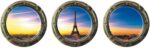 Kei Lara Trick Art Wall Sticker Window [Scenery from Round Window] Stylish Wall Sticker Removable DIY Wallpaper Sticker - Image 3