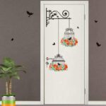 Cartoon Wall Stickers Bird Cage Flower Flying Living Room Nursery Room Vinyl Wall Decal Wall Stickers Childrens Room Home Decoration - Image 3