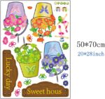 Precioso jardín macetas maceta hojas mariposas pequeñas flores para pared casa papel adhesivo extraíble Living comedor wall sticker - Image 7