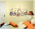 Removable Picture Frame Wall Stickers Vinyl Family Wall Stickers with 5 Photo Frames Love Bird Black Flower Vine Wall Decal Decoration size 45x60 ay640a - Image 2