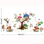 Xh9272Fairy Garden Wall Stickers Tree Mushroom House Wall Decals Mural for Girls Bedroom Nursery Living Room - Image 5