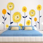 Cartoon sun flower wall Sticker Xh9292 - Image 3
