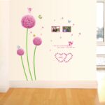Indian Royals Pink Dendelion Flower Design Self Adhesive PVC Vinyl Wall Sticker size 45x60 ay6006b - Image 4